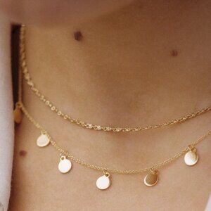 14k Gold Fill Disc/coin necklace Choker